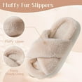 thumbnail image 2 of Womens Slippers Fuzzy Slippers House Slippers Plush Furry Fur Open Toe Cozy Memory Foam House Slippers for Women,Fluffy Slippers for Womens and Girls Thick Sole, 2 of 7