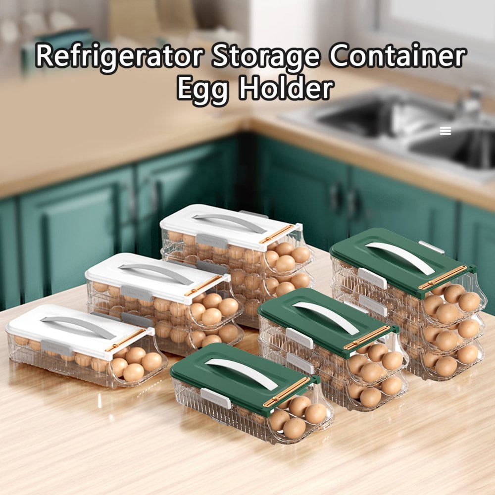 Boite Rangement Tiroir Récipient à œufs Pour Réfrigérateur Sans BPA, Support Empilable Pour Réfrigérateur, Plateau à 18 œufs, Transparent Boîtes De Rangement Avec Couvercle