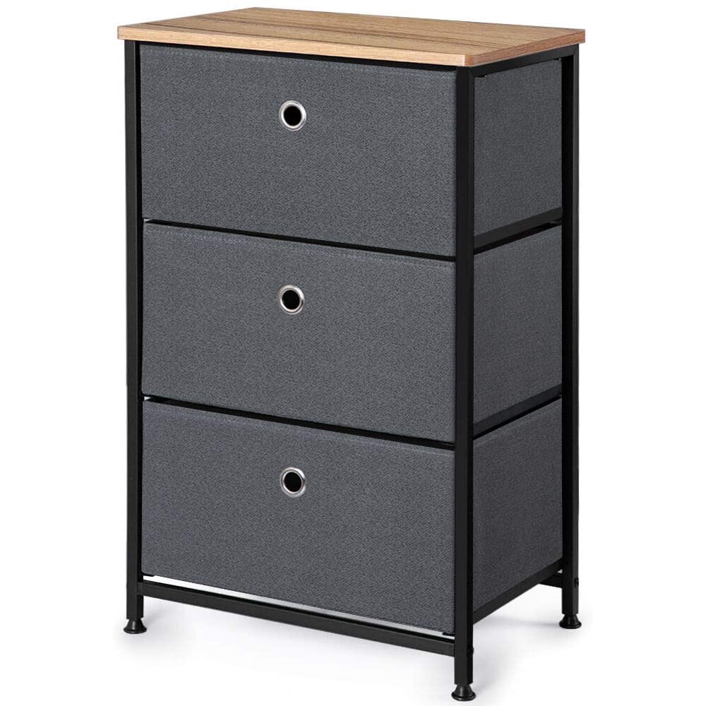 28” Vertical Dresser Storage Tower with 3 Drawers Large Capacity Fabric