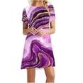 thumbnail image 1 of SMihono Robe Maxi Bohème d'Été pour Femmes Grande Taille Mode pour Femmes à Col Rond à Manches Courtes Robe Chandail Imprimée Robe de Plage Évasée, 1 of 4