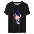 thumbnail image 3 of Camisetas de Manga Corta para las Mujeres, Blusa de Manga Corta de la Moda Del Día de la Independencia Hecha de Poliéster Cómodo para la Primavera Verano, Blusas de Manga Corta para las Mujeres, 3 of 7