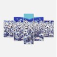 thumbnail image 2 of Fleur de Camomille Bleu Clair - Grande Impression sur Toile, 2 of 3