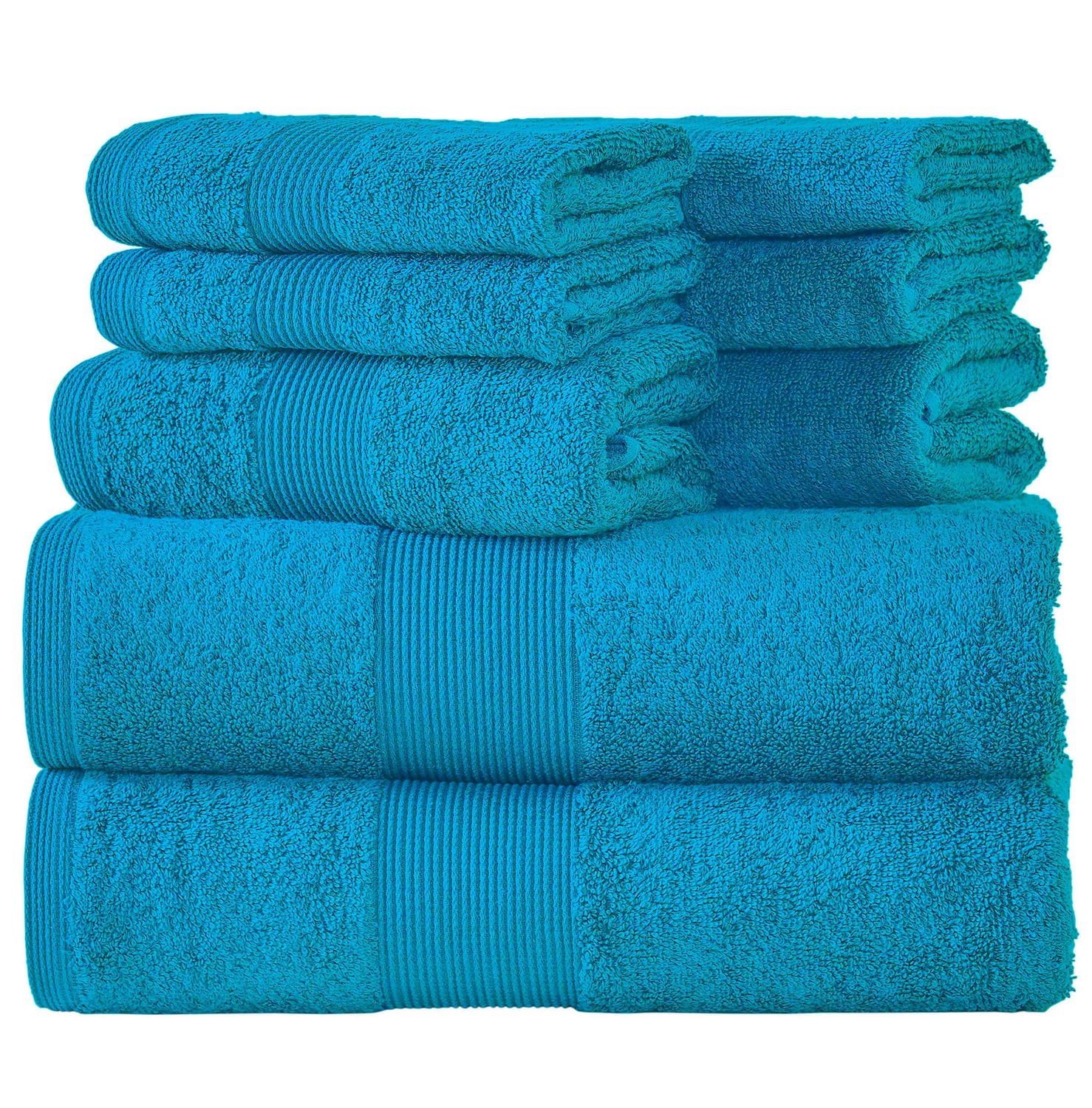 Fabstyles 8 Piece Towel Set, Plush and Absorbent Daily Use Towels, 2 Bath Towels, 2 Hand Towels and 4 Washcloth for Guest Room, Bathroom, Household Essentials