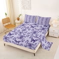 thumbnail image 2 of Erosebridal Adults Purple Damask Full Size Sheets,Gothic Vintage Floral Bed Sheets For Men Women 4pcs, 2 of 6