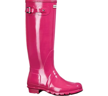 Rare Retired Gorgeous Hunter Original Tall Gloss Classic Pink Rubber Rain Boots 