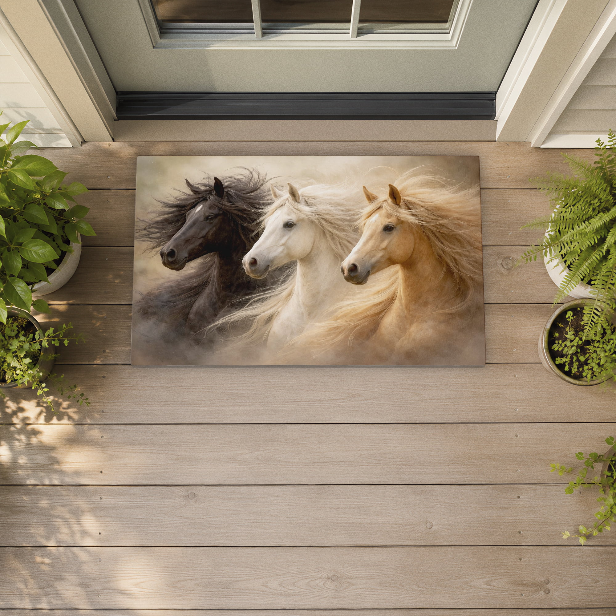 Stupell Industries Untamed Spirits Horse Trio Printed Outdoor Door Floor Mat, design by Tina LeCour