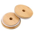 thumbnail image 2 of 4 tapas para tarros de bambú reutilizables de boca ancha, tapas para tarros de conservas con anillo de silicona a prueba de fugas, compatibles con tarros de boca ancha, 2 of 7