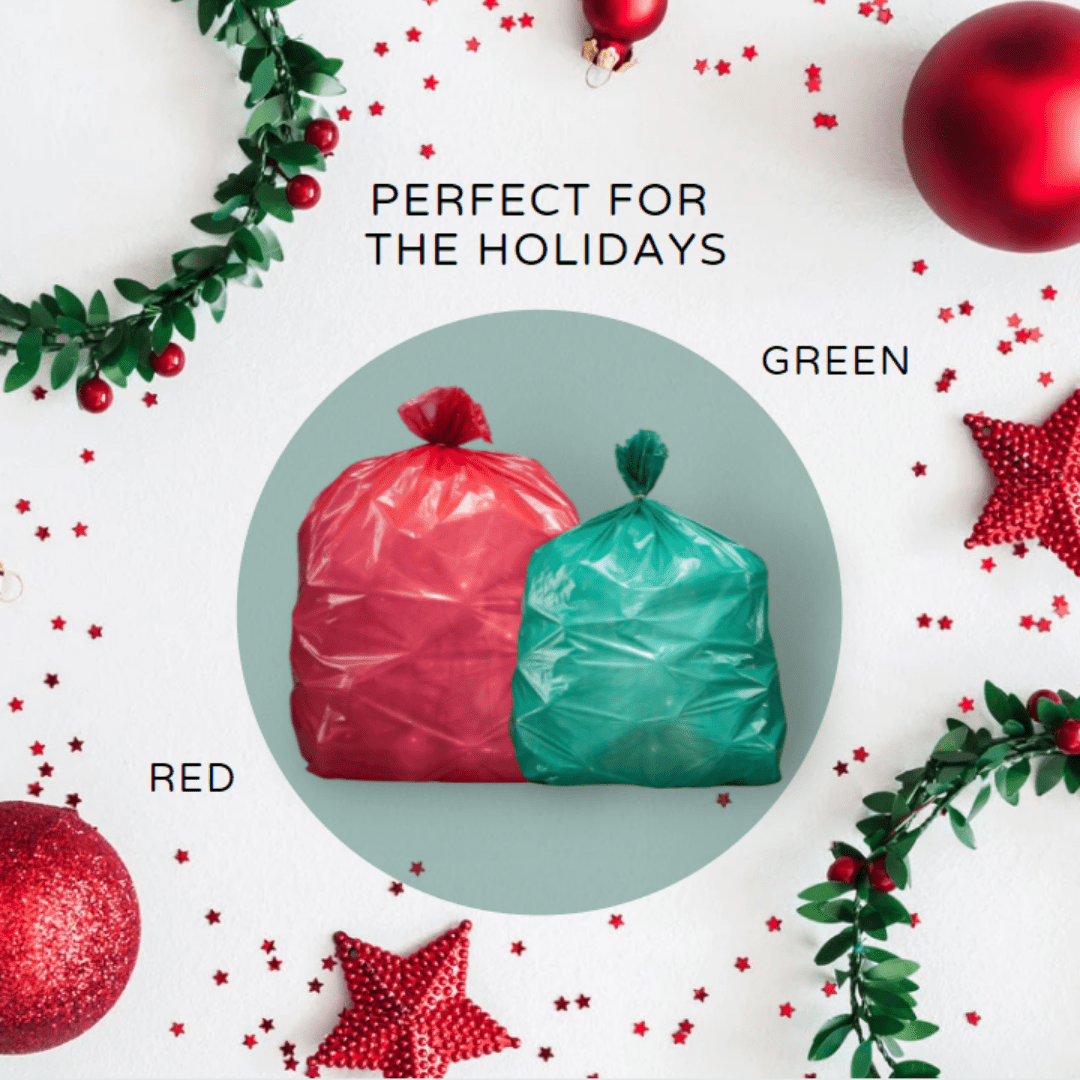 Plasticplace 32-33 Gallon Trash Bags │ 1.5 Mil │ Red Garbage Can Liners │ 33’” x 39” (100 Count)