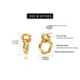 thumbnail image 4 of Aobei Pearl 18K Gold Plated Twist Drop Dangle Earrings Dainty Hexagon Geometric Post Earring for Women, Cute Chunky Earrings, 4 of 7