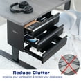 thumbnail image 4 of VIVO Black 3 Level 16" Pull Out Under Desk Storage Drawer Set, 4 of 8