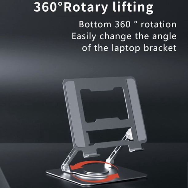Soporte para Computadora PortáTil Soporte Ajustable para Tableta Soporte Giratorio de AleacióN de Aluminio Soporte Plegable PortáTil Soporte de Enfriamiento Soporte Plateado