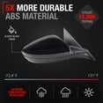 thumbnail image 4 of Passenger Side Power Side View Mirror with Integrated Turn Signal - Compatible with 2023-2025 Honda Accord - Power Adjust, Turn Signal, Manual Folding - Paintable Textured Black - OEM 76208-30B-A01, 4 of 6