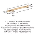 thumbnail image 3 of Amerock Cyprus 6-5/16 inch (160mm) Center-to-Center Champagne Bronze Cabinet or Furniture Pull, 25 Pack, 3 of 4