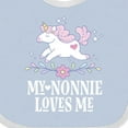 thumbnail image 4 of Inktastic Nonnie Loves Me Granddaughter Unicorn Girls Baby Bib, 4 of 4
