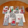 thumbnail image 2 of Funda Navideña para Teléfono Xihbxyly con 16 Bonitos Diseños Ondulados y Rizados Transparente Muñeco de Papá Noel, 2 of 2