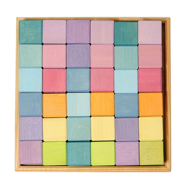36 Unids 4cm Juguete Montessori Bloque de Construcción de Romepcabezas Creativo Imaginativo para Niños