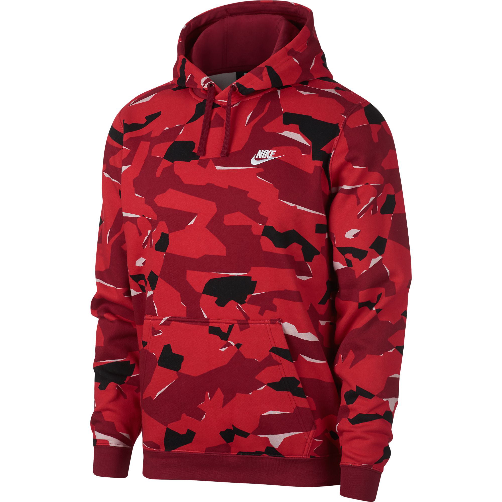 huurder via Productiviteit Nike Sportswear Club Men's Pullover Hoodie Red Camo ar1313-677 - Walmart.com