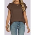 thumbnail image 4 of ANRABESS Womens Tops Summer Cap Sleeve Basic Tee Shirts 2026 Trendy Loose Fit Casual Dressy Business Work Tshirts Clothes Coffee Large, 4 of 10