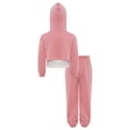 thumbnail image 4 of Haitryli Big Girls Long Sleeve Cropped Hoodie Sleeveless Tank Tops with Sweatpants Set 3 Piece Workout Clothes Set Pink 9-10, 4 of 7