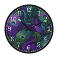 thumbnail image 2 of Voice Activated Clock with Glow Light 12 Inch Large Silent Wall Clock Battery Operated for Home Decor Peacock Feathers Pattern, 2 of 8