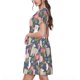 thumbnail image 2 of Fotbe Llamas Vestido Largo de Moda para Mujer, Vestido Tipo Camiseta con Manga Corta y Estilo Casual a Rayas y Bloques de Color, 2 of 6