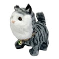 thumbnail image 3 of Juguete electrónico interactivo para gatos que caminan, mascota que mueve cola, educativo, vívido, electrónico, animado, para niños y niñas. gris, 3 of 7