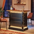 thumbnail image 3 of Tribesigns 47 Inch Home Bar Unit, Wood Liquor Bar Table with 3-Tier Storage Shelves and Wine Glasses Holder, 3 of 7