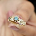 thumbnail image 4 of Rosec Jewels Floral Inspired London Blue Topaz Ring with Diamond for Women - AAA Quality, 14K Yellow Gold, US 3.00, 4 of 9