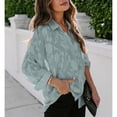 thumbnail image 1 of Camisa de manga larga a la moda para mujer, blusa de manga larga con solapa, camisa de manga larga con solapa, blusas de manga larga con botones, elegantes y modernas, 1 of 6