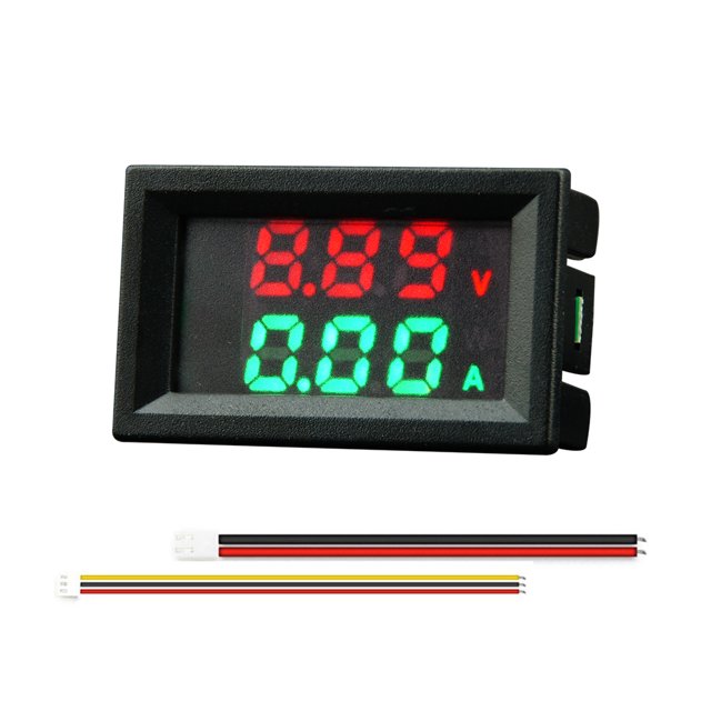 DC0-100V Amp Volt Gauge Medidor corriente voltaje digital LED dual (rojo verde 100A)