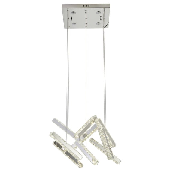 Bethel International LED Chandelier Chrome Metal & Crystal