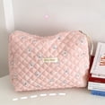 thumbnail image 5 of Cute Zipper High Quality Large Capacity Handbag Quilting Clutches Cosmetic Organizer Makeup Bag Storage bag WHITE, 5 of 8