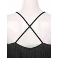 thumbnail image 6 of iiniim 2pcs Women Latin Dance Outfits Sets Tassel Camisole Tops Fringe Pants Modern Salsa Ballroom Costume Black S, 6 of 7