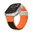 thumbnail image 2 of Stretchy Nylon Band Compatible with Samsung Galaxy Watch Ultra for Women Men, Stick Closure Adjustable Sport Rugged Replacement Strap for Galaxy Watch Ultra 47mm Smartwatch,Orange, 2 of 7