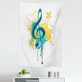 thumbnail image 1 of Music Tapestry, Creative Layout of Clef on Modernistic Splash Motifs Summer Tones, Fabric Wall Hanging Decor for Bedroom Living Room Dorm, 5 Sizes, Petrol Blue White, by Ambesonne, 1 of 1