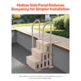 thumbnail image 4 of VEVOR 3-Step Taupe Pool Ladder of Double Handrails Supports 400 lb for 36-48 In Pools, 4 of 9