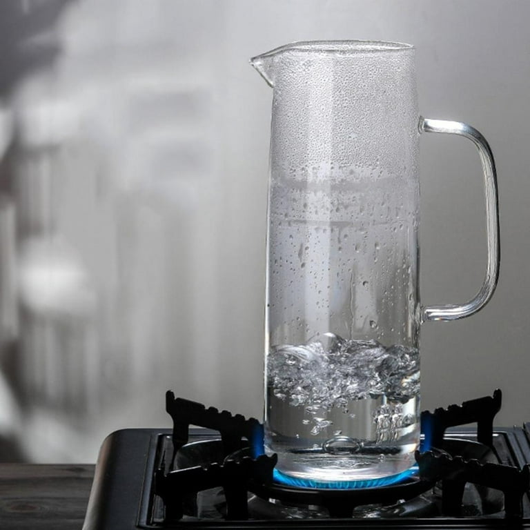 Glass Water Pitcher with Filter Lid and Pouring Spout Heat
