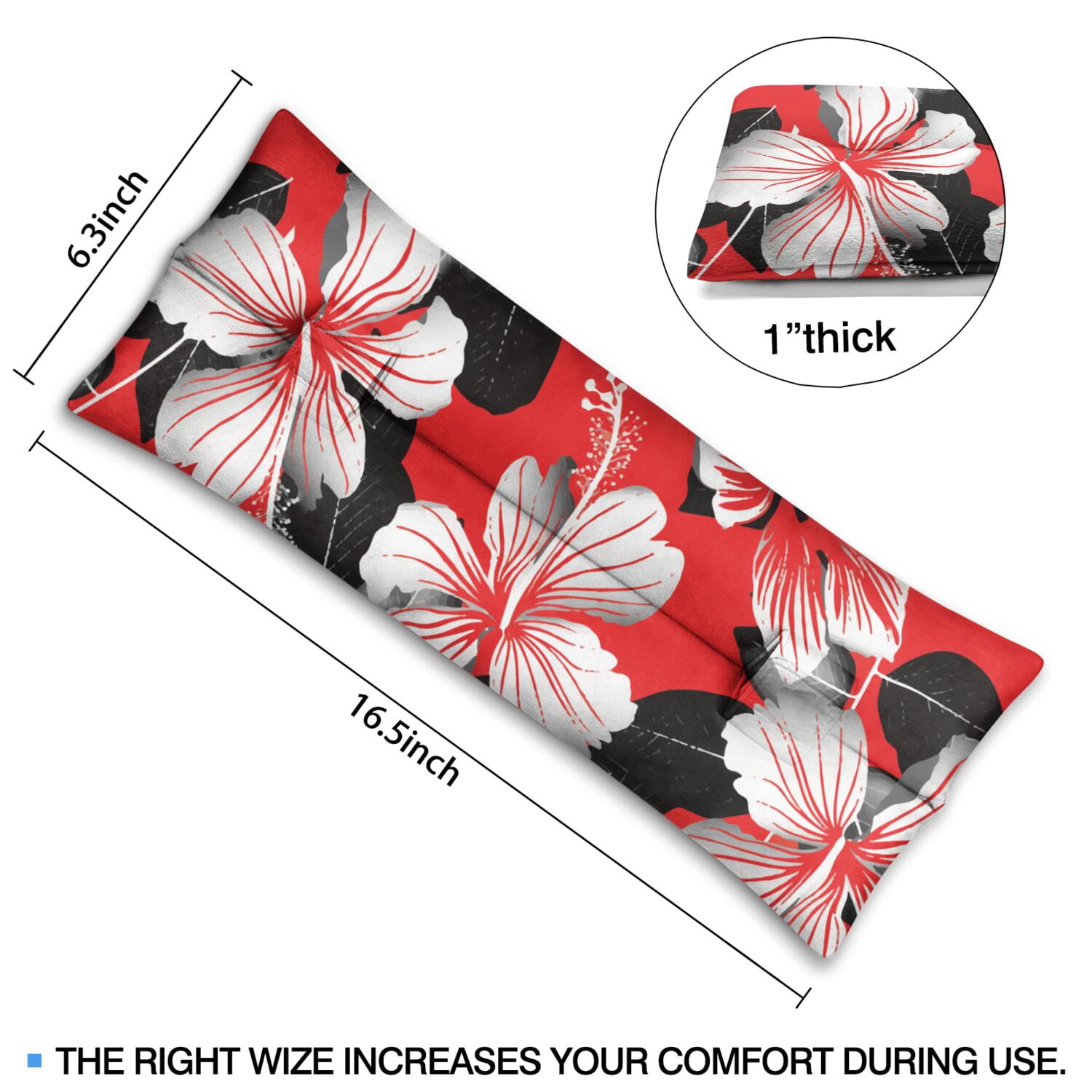 Tropical Flowers Seat Belt Cushion for Surgery - Secure Loop Mastectomy Pillow - Post-Op Recovery Gift with Exotic Floral Print
