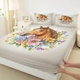 thumbnail image 3 of jejeloiu Farm Animal Horse Queen Sheet Sets,Colorful Rustic Flower Flat Sheet,Western Farmhouse Queen Fitted Sheet For Teens,Luxury Bedroom Decor,4pcs, 3 of 7