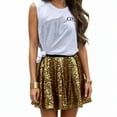 thumbnail image 4 of vigerkar Womens Sequin Skirt Elastic Waist Glitter Sparkly Shiny Skirts for Dance Party (Gold, XL), 4 of 7