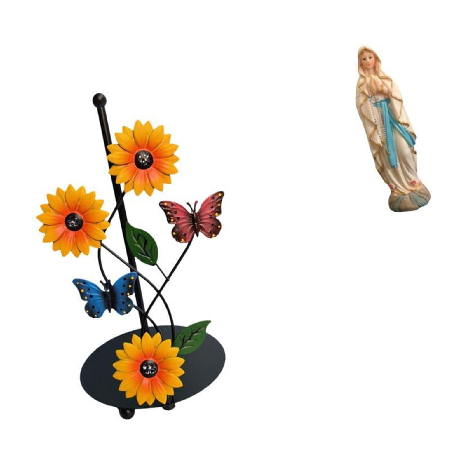 Fiocias Mary Paper Towel Holder Dispenser Non Slip Vertical Tissue Holder Rack Lady of Luther Figurine Artwork Decorative Desk Display Blessed Luther S
