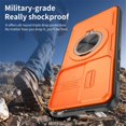 thumbnail image 6 of Rugged Shockproof Phone Cover for Samsung Galaxy S24 5G / Galaxy S25 5G 6.2", Built-in Slide Camera Protector with 360° Rotatable Ring Kickstand,Orange, 6 of 8