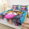 thumbnail image 3 of Homewish Cute Bunnies Lover Twin Sheet Sets for Kids, Kawaii Art Rabbit Twin Fitted Sheet, Modern Fashion Flat Sheet, Luxury Bedroom Decor, 3-Piece, 3 of 7