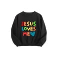 thumbnail image 4 of Jesus Loves Me Sweatshirt,Cute Long Sleeve Oversized Casual Fashion Graphic Pullover Tops For 𝓴𝓲𝓭𝓼, 90cm, 4 of 5