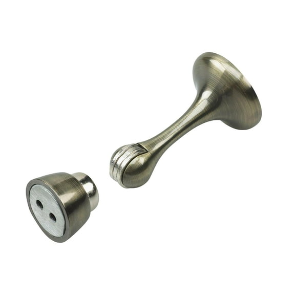 Rok Hardware Steel Doorstop with Magnetic Catch, Antique Brass