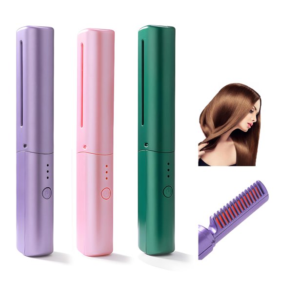 MATN Rechargeable Mini Hair Straightener, Portable Cordless Hair Straightener, Three Temperature Adjustments Flat Iron, Travel Size, Suitable for Soft, Thinning, Thick, Curly Hair Types