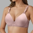 thumbnail image 2 of Bras for Women,Full Coverage Wireless Bras Plus Size Support Comfort Non Padded Breathable Soft Cup Everyday Wear,Sports Bras for Women,Light Purple,42, 2 of 5