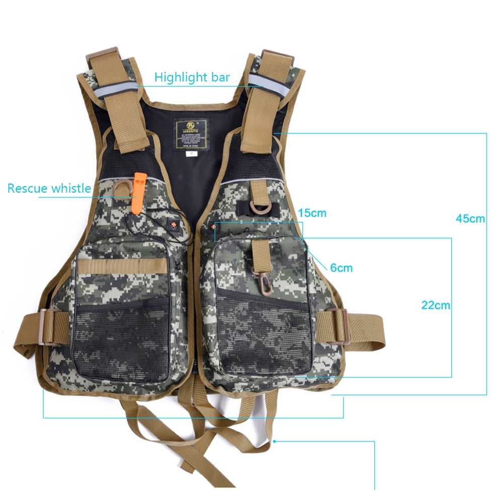 Fishing Kayak Life Jacket Vest Mutifunctional Adjustable Buoyancy