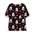 thumbnail image 7 of Godom Halloween Shirts for Women Ghost Graphic Button Oversized T Shirt Short Sleeve Tees Tops, 7 of 7