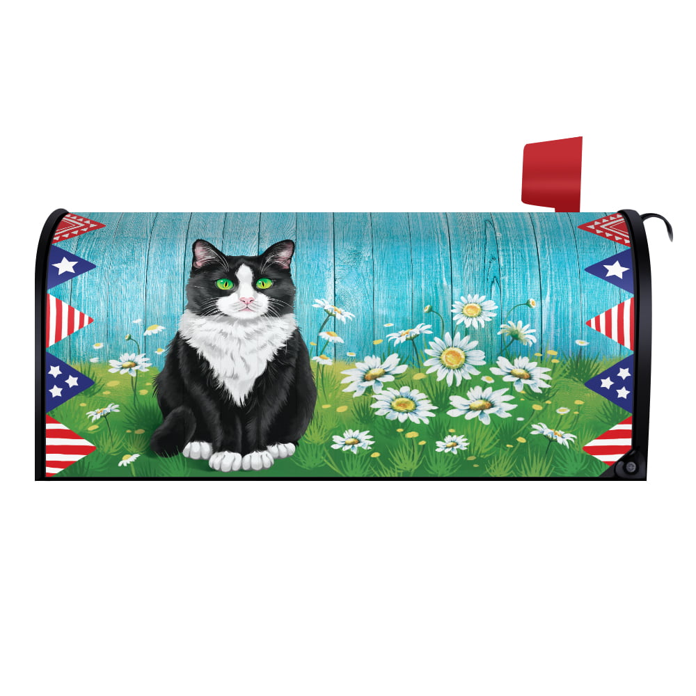 WOOR Cute Cat Magnetic Mailbox Cover Standard Size-18x 20.8 